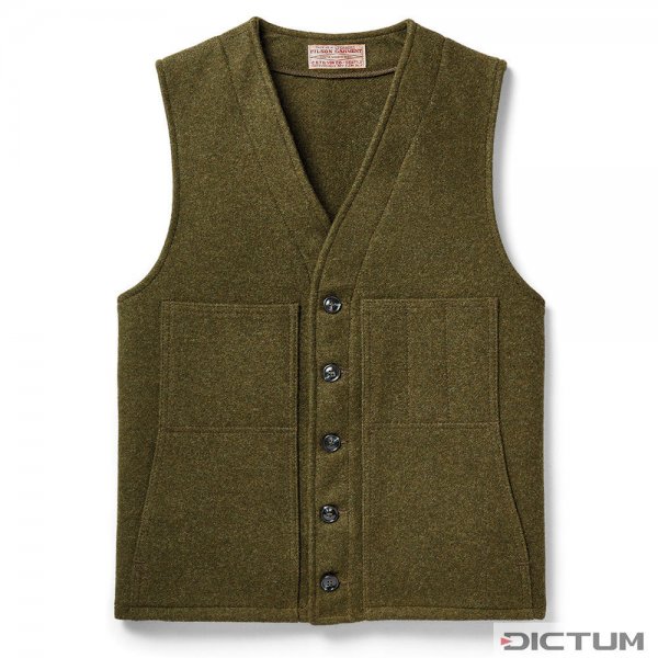 Filson Mackinaw Wool Vest, Forest Green, Size XXL