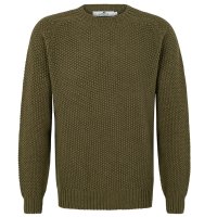 Sweter męski z owczej Sweter męski z owczej wełny, oliwkowy, rozmiar XL