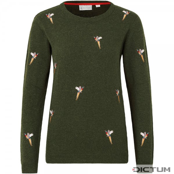 Hartwell »Amanda« Ladies Sweater, »Pheasants«, Olive, Size M