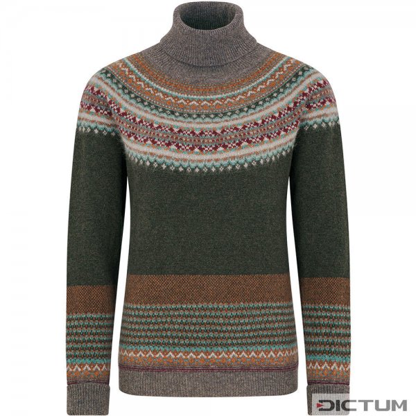 Eribé Fair Isle Ladies Turtleneck Sweater, Bracken, Size XL