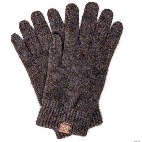 Gloves, Possum Merino, Blue/Brown Melange, Size L