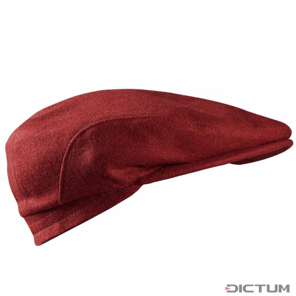 Loden Cap with Ear Protection Flap, Red, Size 56
