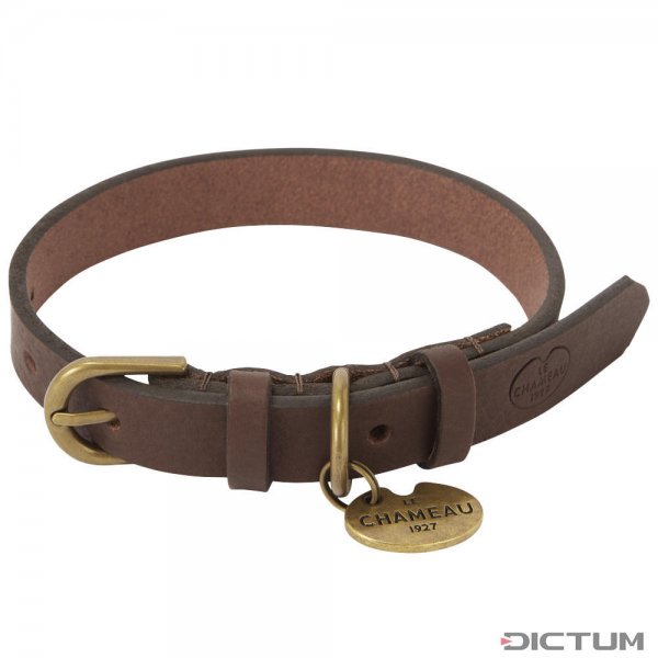 Collare per cani Le Chameau, pelle, marrone scuro, taglia S