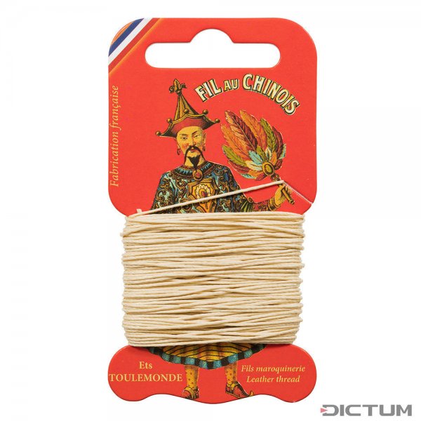 »Fil au Chinois« Waxed Linen Thread, Light Beige, 15 m