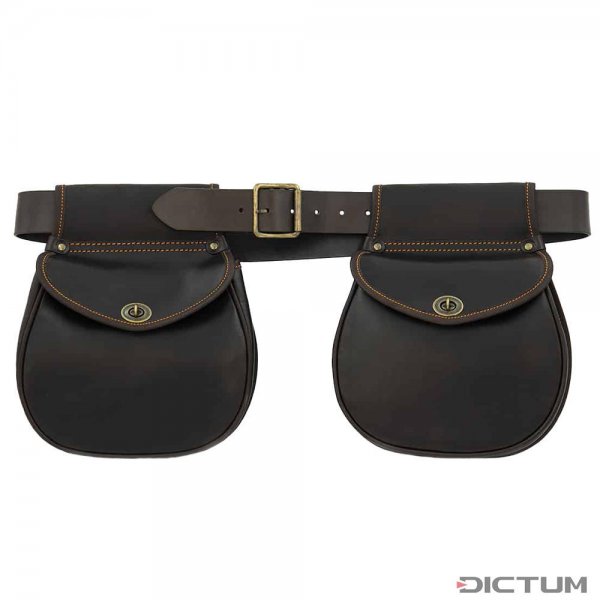 Bolsas para cartuchos Rey Pavón, cuero, marrón oscuro
