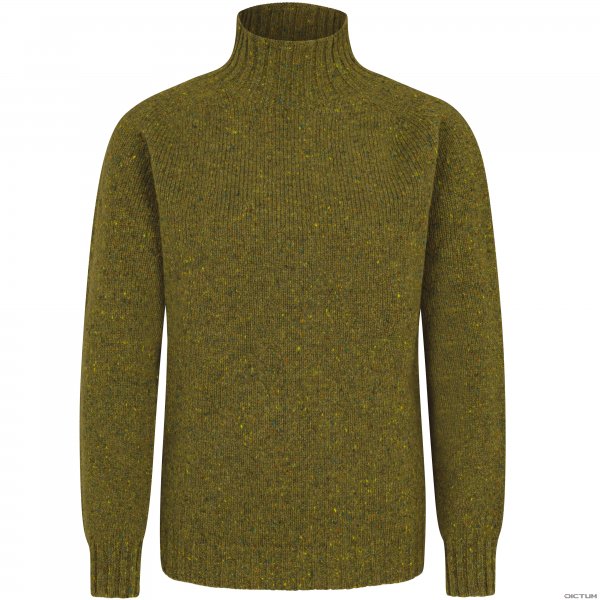 Damen Turtle Neck Donegal-Pullover, mittelgrün, Größe S