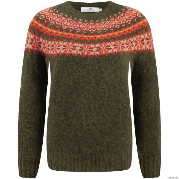 »Winter« Ladies’ Sweater, Fair Isle Pattern, Dark Green, Size L