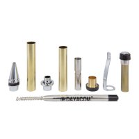 Kit de montaje para bolígrafos Pisa, plata, 5 unidades