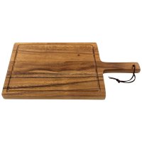 Acacia Cutting Board, Acacia Cutting Board, with Sap Groove and Handle, Large