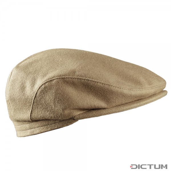 Loden Cap with Ear Protection Flap, Beige, Size 57