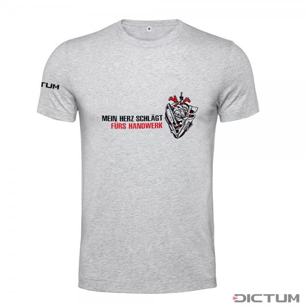 T-shirt DICTUM »Herz« (serce), szary melanż, XXL
