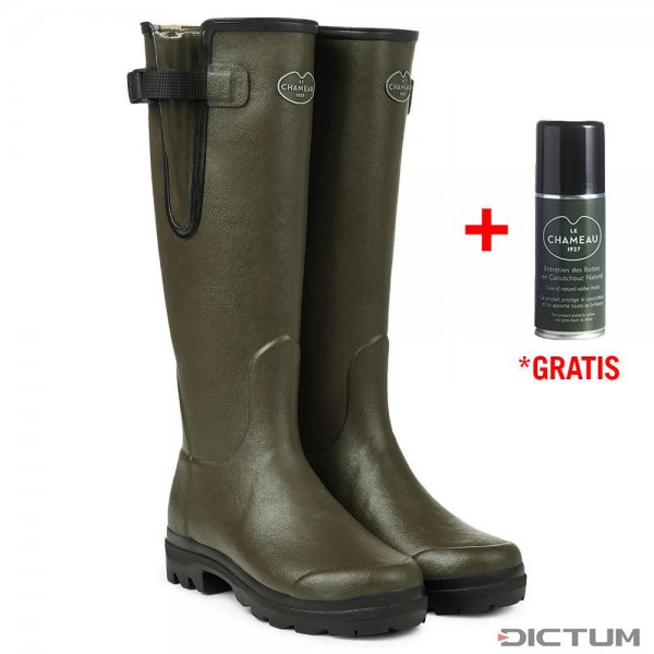 Le Chameau Ladies Rubber Boot Vierzon, Jersey Lining, Vert Chameau, Size 36