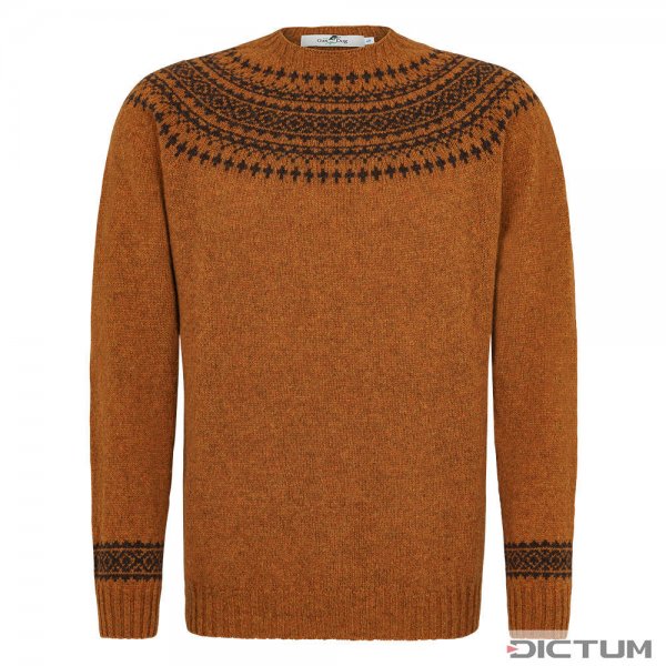 Herren Shetland Pullover, orange, Größe XL