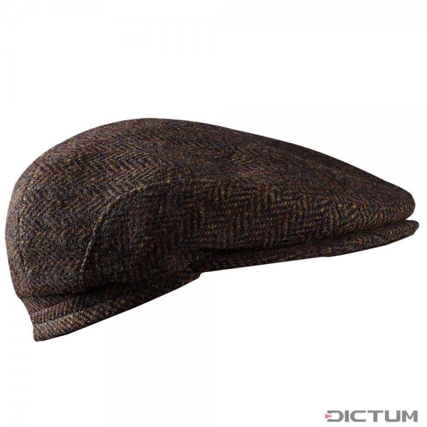 Bonnet motif à chevrons Harris Tweed, brun, taille 56