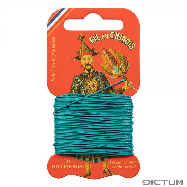 »Fil au Chinois« Waxed Linen Thread, Ocean Blue, 15 m