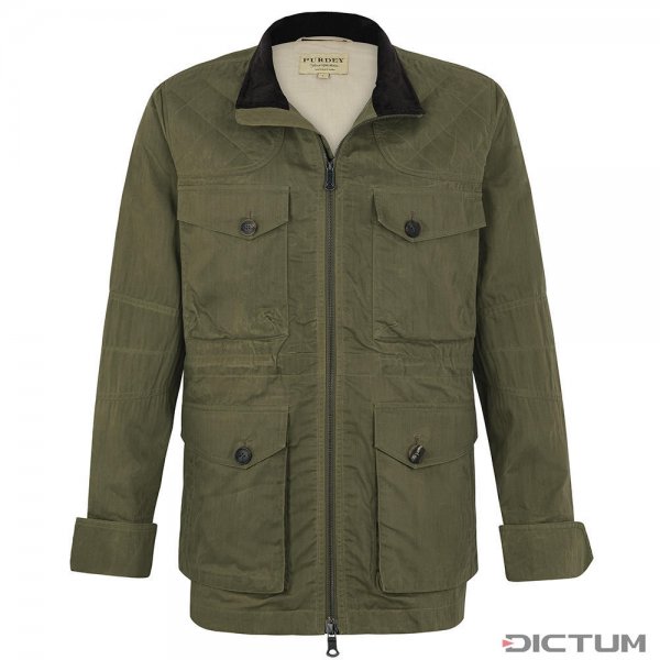 Purdey Men's Dry Wax Jacket, Dark Green, Size XL