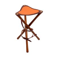 Židle Alexandre Mareuil, kůže/dřevo, oranžová, 60 cm