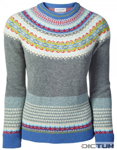 Eribé Ladies Sweater Fair Isle, Grey, Size XS