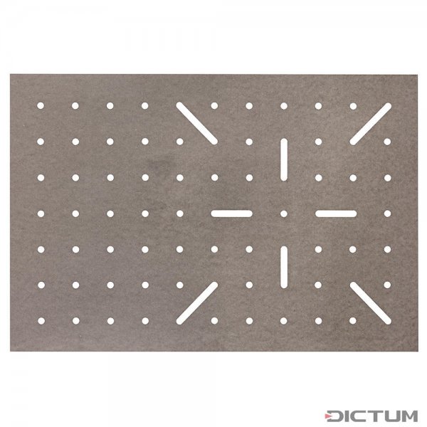 Platte für DICTUM Multifunktionstisch PRO, Lochmuster X61, MDF grau