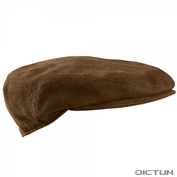 Cap, Suede Leather, Light Brown, Size 56