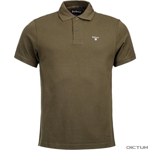 Barbour »Tartan Piqué« Men's Polo Shirt, Dark Olive, Size M
