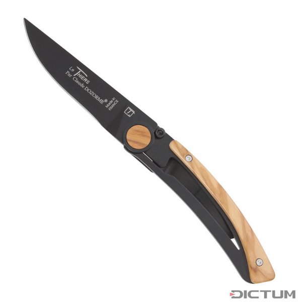 Cuchillo plegable Le Thiers, Noire, madera de olivo