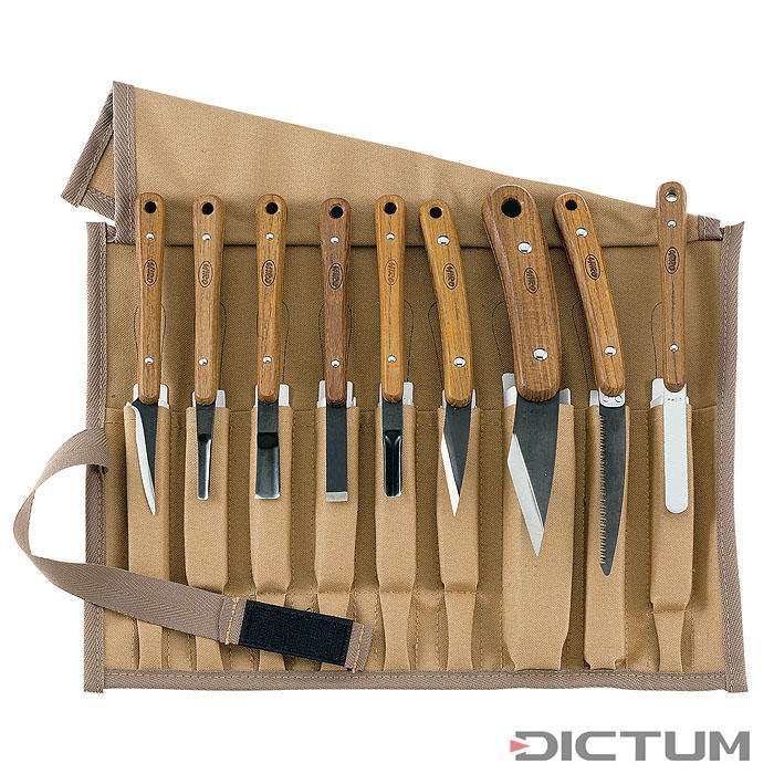 Hiro wood hot sale carving knife set