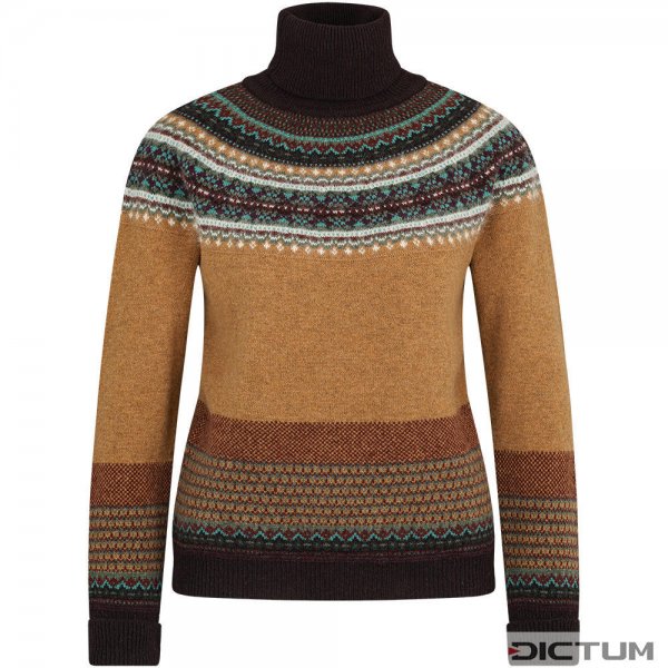 Eribé Fair Isle Ladies Turtleneck Sweater, Goldfinch, Size L