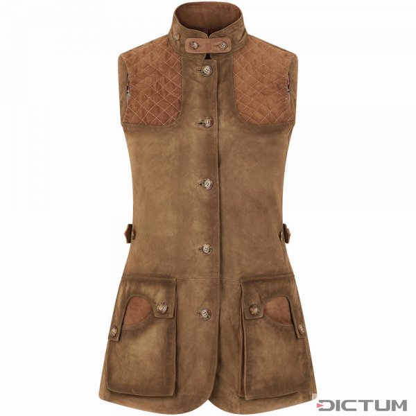 »Shooter Lady« Ladies’ Leather Hunting Vest, Forest Green, Size 40