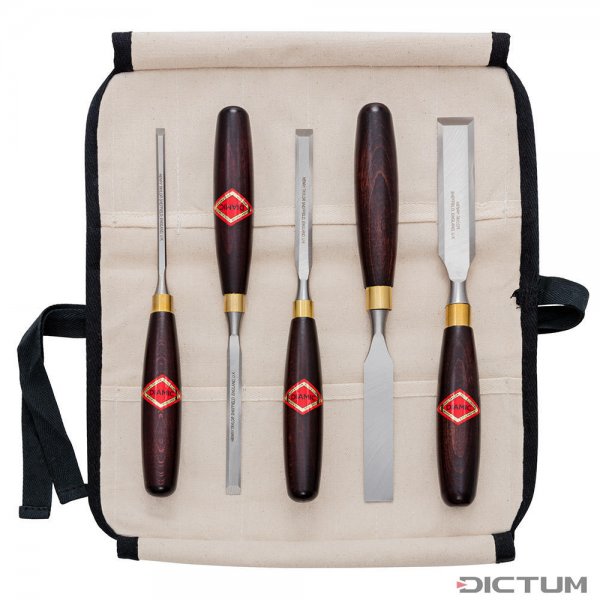 Henry Taylor »English-style« Chisels, 5-Piece Set, in Cotton Tool Roll