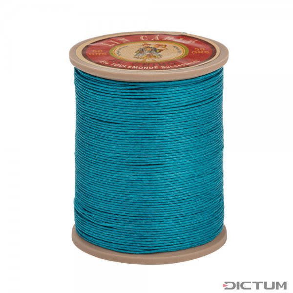 »Fil au Chinois« Waxed Linen Thread, Ocean Blue, 133 m