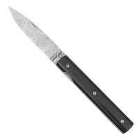Cuchillo plegable Le Cuchillo plegable Le Français, acero de Damasco, ébano