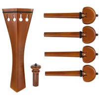 Peykov Set, Boxwood, Peykov Set, Boxwood, Black Trim, 6-piece Set, Violin 4/4, Thin