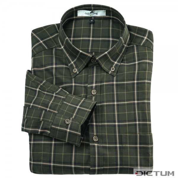 棉质男士衬衫，格子，绿色/米色，43码