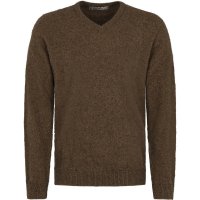 Possum Merino Men’s Possum Merino Men’s V-neck Sweater, Brown Melange, Size XL