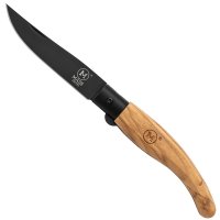 MAIN »Spanish Line« Folding Knife, Titanium-coated, Olive Wood