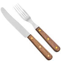 Rustic Cutlery Set, Acacia, with Buckels Table Knife