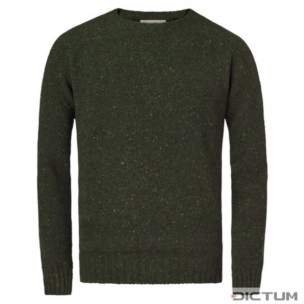Men’s Donegal Sweater, Dark Green, Size L