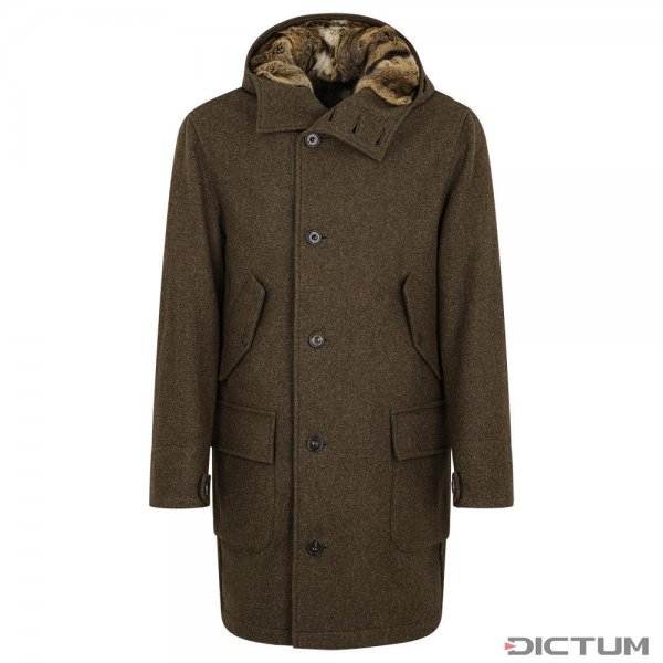 Habsburg »Sigismund« Men's Loden Jacket, with Hamster Fur, Mud, Size 52