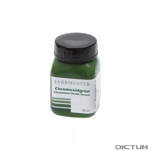 Colour Sample for Linseed Oil Paints, Chromium Oxide Green