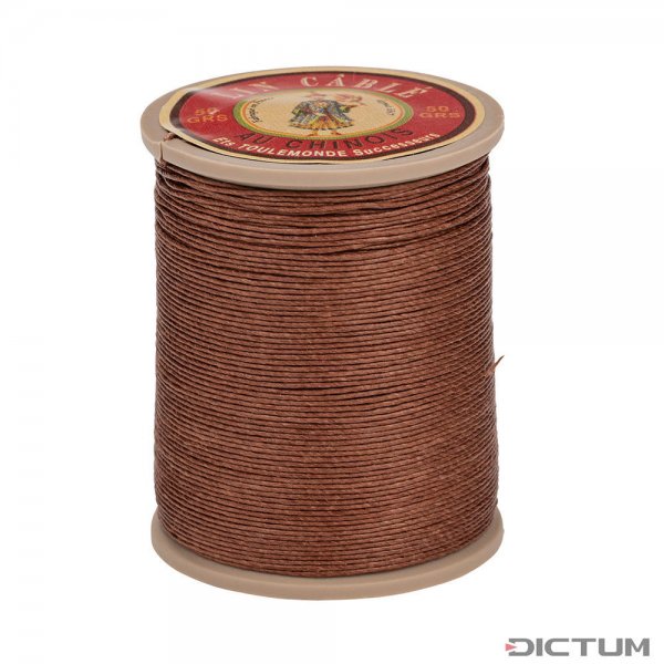 »Fil au Chinois« Waxed Linen Thread, Maroon, 133 m