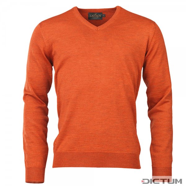 Laksen »Sussex« Men's V-Neck Sweater, Orange, Size XXL