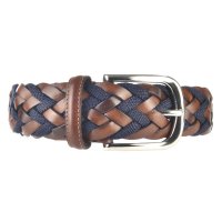 Athison Leather & Athison Leather & Rayon Belt, Brown/Blue, XS-S