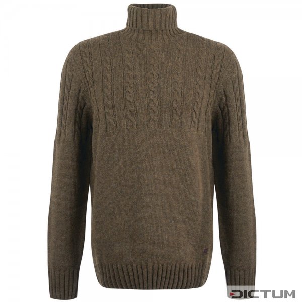 Pull à col roulé en tricot tressé pour homme Barbour, jaunâtre, taille M