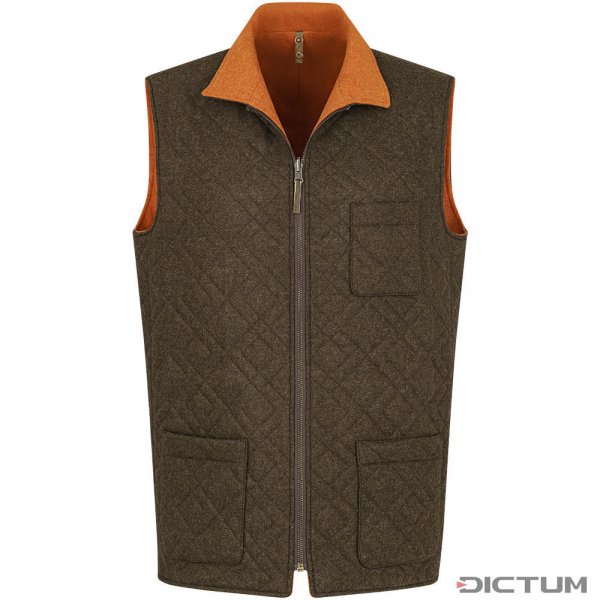 Chaleco reversible de loden para hombre »Stani«, marrón/naranja, talla 56