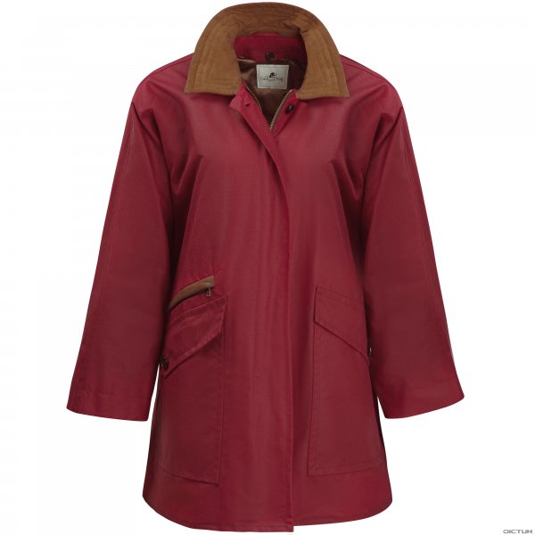 Ladies Waxed Jacket, Red, Size 40