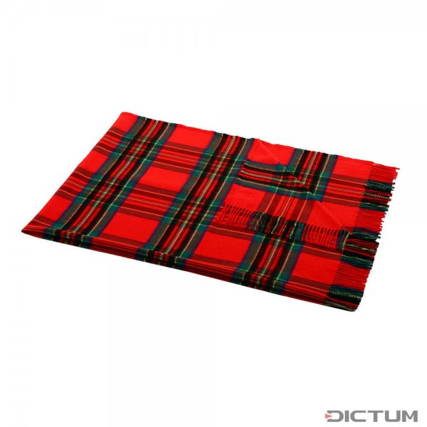 Blanket, Chequered, Cashmere/Lambswool, Red, 130 x 190 cm