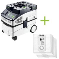 Festool Mobile Dust Extractor CLEANTEC CT 15 E + 5 Filter Bags