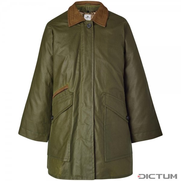 Veste en coton ciré pour femme, verte, taille 34