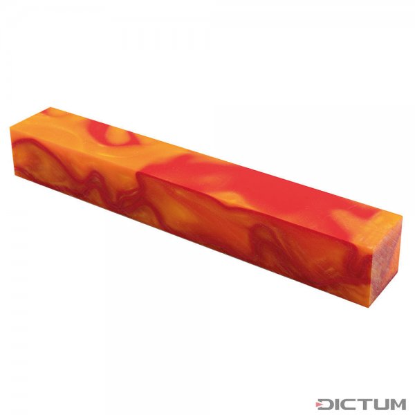 Acrylic Pen Blank, Orange/Red